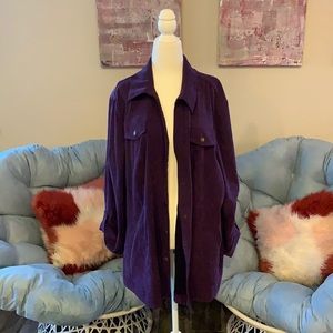 Purple Suede Button Up Jacket